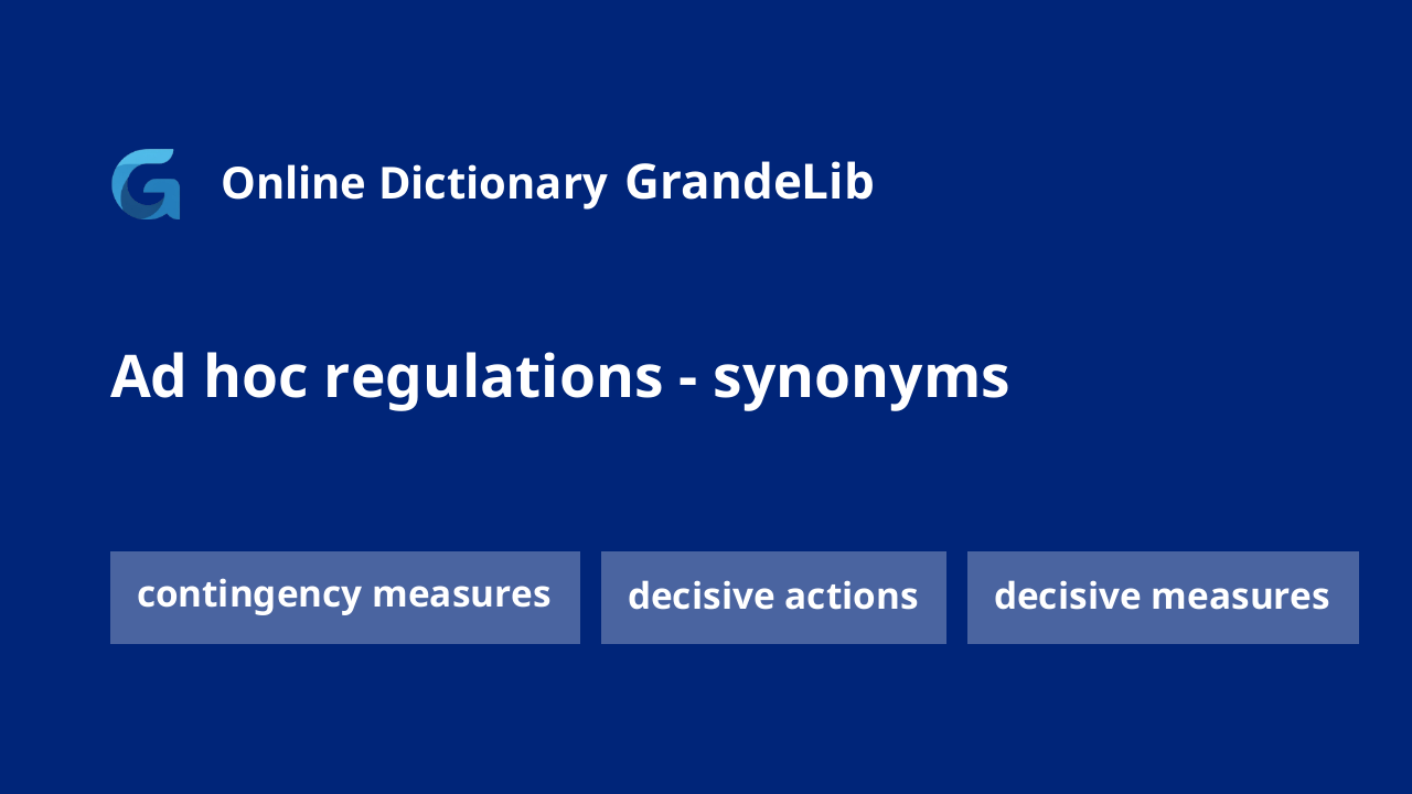 ad hoc regulations