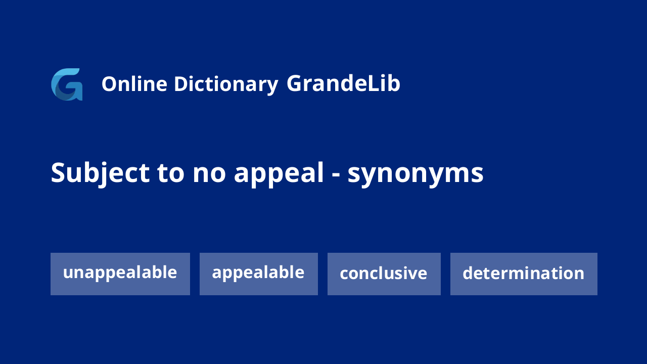 subject to no appeal