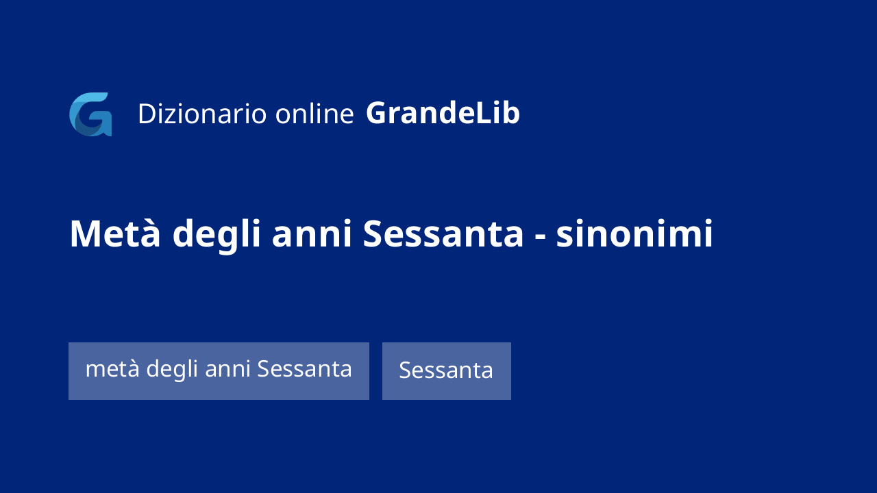 metà degli anni Sessanta